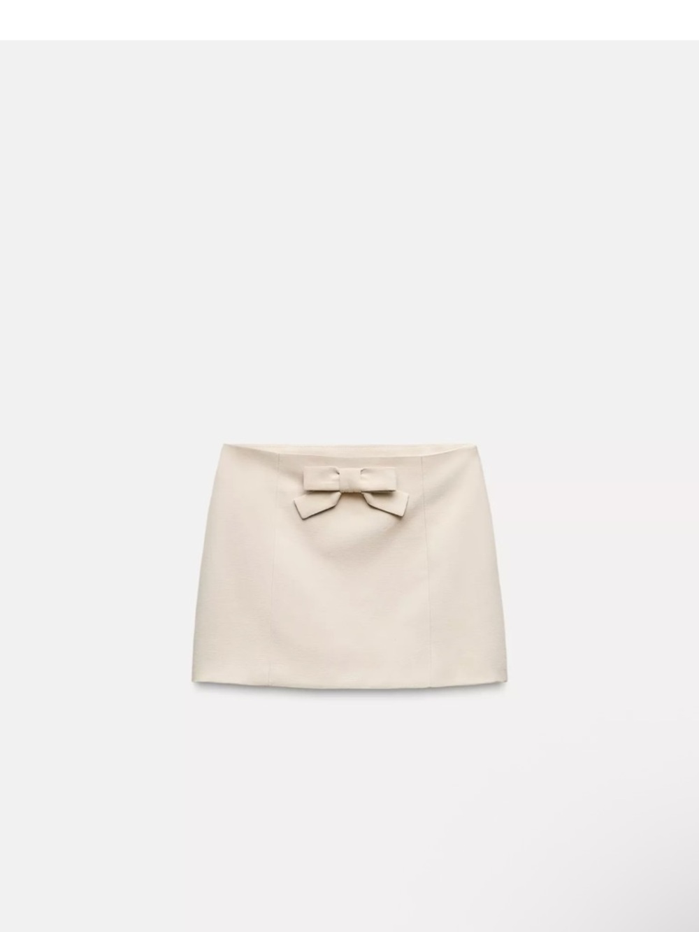 Zara Cream Mini Skirt with Front Bow